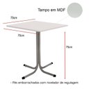 Ver imagem 2 de Mesa de Jantar Quadrada 70cm Cinza Tampo Madeira Branco