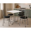 Ver imagem 3 de Mesa de Jantar Quadrada 70cm Cinza Tampo Madeira Branco