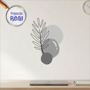 Ver imagem 1 de Adesivo Floral Boho Cinza Estilo Nórdico 50x35 Minimalista Mod.02