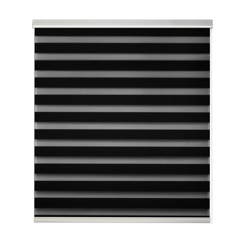 Persiana Rolo Zebra Bando 1,20 X 2,20 Double Vision Preto