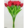 Arranjo Buque Tulipas Artificial Realista 9 Flores Vermelhas - 5