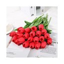 Ver imagem 3 de Arranjo Buque Tulipas Artificial Realista 9 Flores Vermelhas