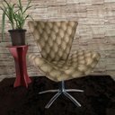 Ver imagem 2 de Kit Duas Poltronas Giratória Elegance Jacquard:capitonê Marrom