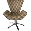 Ver imagem 3 de Kit Duas Poltronas Giratória Elegance Jacquard:capitonê Marrom