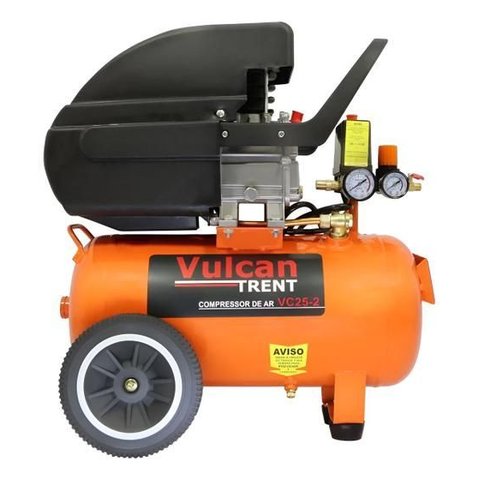 Compressor de Ar 24 Litros 2,5hp Vulcan Trent Vc25-1 115lbf/pol. Monofásica Freq. 60hz - 127v:laranj
