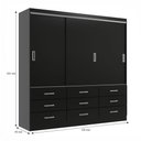 Ver imagem 3 de Guarda-roupa Casal Honduras 3 Portas 9 Gavetas Black - Pnr Móveis