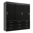 Ver imagem 5 de Guarda-roupa Casal Honduras 3 Portas 9 Gavetas Black - Pnr Móveis