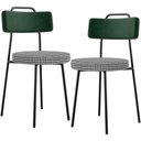 Ver imagem 1 de Kit 02 Cadeiras Decorativa Estofada Sala Jantar Barcelona L02 Facto Verde Musgo Pied Poule - Lyam Ly