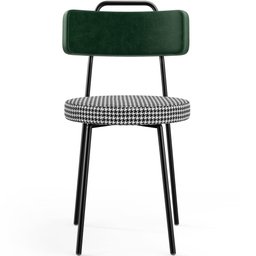 Kit 02 Cadeiras Decorativa Estofada Sala Jantar Barcelona L02 Facto Verde Musgo Pied Poule - Lyam Ly - 6