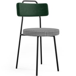 Kit 02 Cadeiras Decorativa Estofada Sala Jantar Barcelona L02 Facto Verde Musgo Pied Poule - Lyam Ly - 3