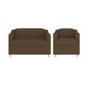 Ver imagem 1 de Kit 01 Poltrona Decorativa Tilla + Namoradeira Sala Espera Cor:Marrom