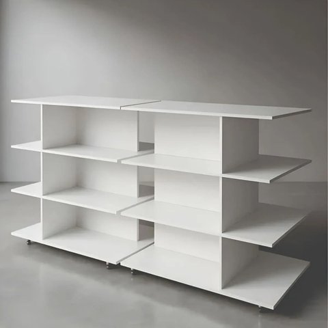 Gôndola Central Modular Mdf 4 Prateleiras 2m Branco