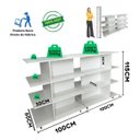 Ver imagem 2 de Gôndola Central Modular Mdf 4 Prateleiras 2m Branco