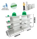 Ver imagem 2 de Gôndola Central Modular Mdf 4 Prateleiras 2m Branco