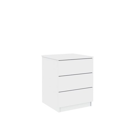 Mesa de Cabeceira 3 Gavetas Veronna Tcil Móveis:branco