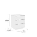 Ver imagem 3 de Mesa de Cabeceira 3 Gavetas Veronna Tcil Móveis:branco