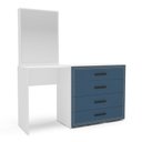Ver imagem 2 de Cômoda Penteadeira 4 Gavetas Valência Azul/Branco