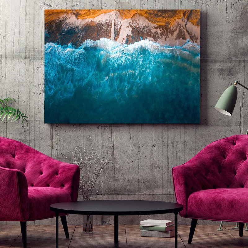 Quadro Decorativo Tela Canvas Paisagem Mar e Pedras - 120x60 Cm - 2