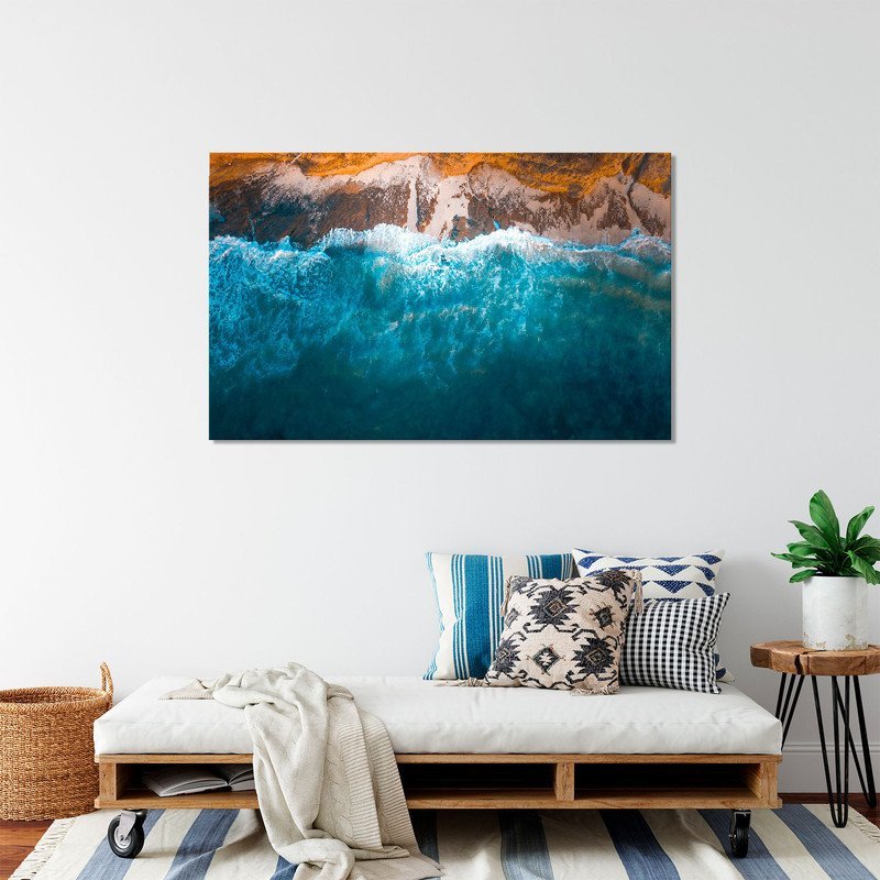 Quadro Decorativo Tela Canvas Paisagem Mar e Pedras - 120x60 Cm - 5