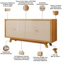 Ver imagem 4 de Aparador Buffet para Sala de Jantar 4 Portas 180cm Junia D05 Cedro Off White - Lyam Decor
