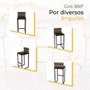 Ver imagem 5 de Kit 3 Banquetas Quadrada Junco Cappuccino para Balcão Ilha Cozinha Área Gourmet Bancada Piscina Bar