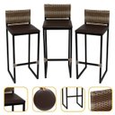 Ver imagem 1 de Kit 3 Banquetas Quadrada Junco Cappuccino para Balcão Ilha Cozinha Área Gourmet Bancada Piscina Bar