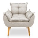 Ver imagem 4 de Kit 2 Poltronas Opala Decorativa Luxo Linho Bege Dal Poz Estofados