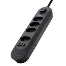 Coibeu Extensão Elétrica 2m com 4 Tomadas e 3 Entradas Usb com Botão B04u - 4