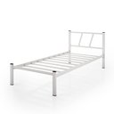 Ver imagem 1 de Cama Solteiro de Aço Estilo Industrial Resistente:branco