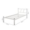 Cama Solteiro de Aço Estilo Industrial Resistente:branco - 3