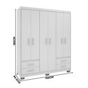 Ver imagem 4 de Guarda-Roupa De Casal 6 Portas Branco Primacy Batrol