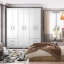 Ver imagem 1 de Guarda-Roupa De Casal 6 Portas Branco Primacy Batrol