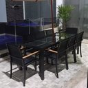 Ver imagem 2 de Jogo de Mesa 8 Cadeiras Sala de Jantar Jardim + Ombrelone