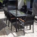 Ver imagem 4 de Jogo de Mesa 8 Cadeiras Sala de Jantar Jardim + Ombrelone