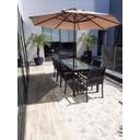 Ver imagem 3 de Jogo de Mesa 8 Cadeiras Sala de Jantar Jardim + Ombrelone