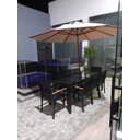 Ver imagem 1 de Jogo de Mesa 8 Cadeiras Sala de Jantar Jardim + Ombrelone