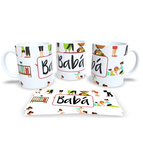Canecas Preta de Porcelana Personalizadas Profissões Baba