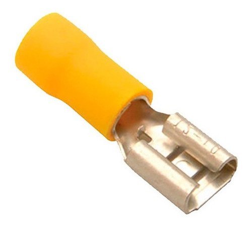 100un Terminal Fêmea Faston Pré-isolado 4mm a 6mm Amarelo - 4