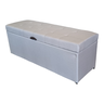 Recamier Baú Calçadeira Sapateira Puff Cama de Solteiro Lis 88 Cm Linho Bege - 1