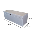 Ver imagem 4 de Recamier Baú Calçadeira Sapateira Puff Cama de Solteiro Lis 88 Cm Linho Bege
