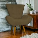 Ver imagem 2 de Poltrona Decorativa para Sala Recepção Manicure Consultório Escritório Emilia Suede
