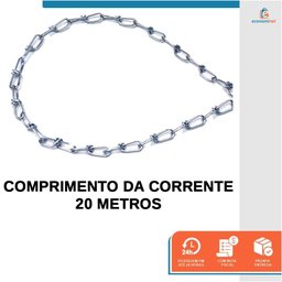 Corrente sem Fim Zincado Uso Geral Nº 7 com 20 Metros - 3