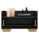 Ver imagem 5 de Mesa de Cabeceira 80cm com Pés Quadrados Multimóveis Preta/Natural