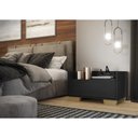 Ver imagem 7 de Mesa de Cabeceira 80cm com Pés Quadrados Multimóveis Preta/Natural