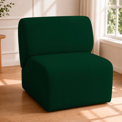 Poltrona Decorativa Zoe Orgânica para Sala Recepção Hall Moderna Minimalista Luxo Suede