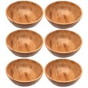Ver imagem 1 de Jogo 6 Saladeiras de Bambu Natural 28cm Bowl Fundo Circular