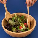 Ver imagem 2 de Jogo 6 Saladeiras de Bambu Natural 28cm Bowl Fundo Circular