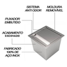 Lixeira Quadrada de Embutir Bancada 5 Litros Com Tampa Inox - 5