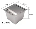 Ver imagem 4 de Lixeira Quadrada de Embutir Bancada 5 Litros Com Tampa Inox