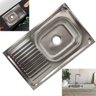 Pia Cozinha Cuba Seca Lava Louça 80 Cm Escorre Agua Torneira Casa Restaurante Limpeza Lavabo Ralos e - 1